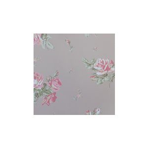 English Florals  G34317  Papel de  Parede   fundo  marrom com flores rosas 